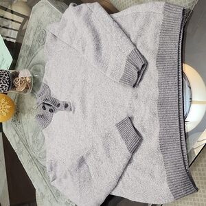 LORENZO Magni wool cable knit mock neck Winter pullover sweater xl like new